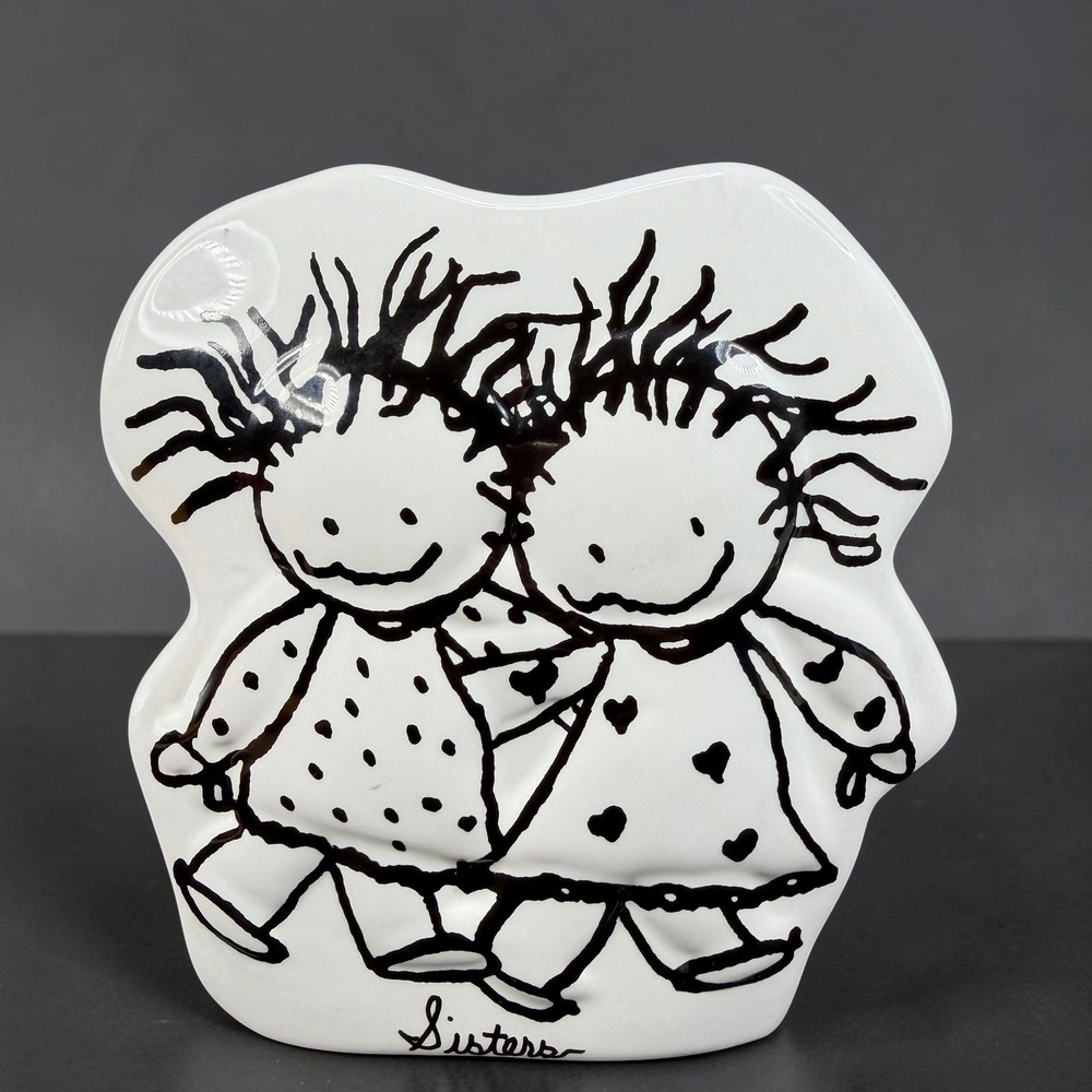 Children of the Inner Light Marci Sister Ceramic Vase Baum Bros Black White 7in